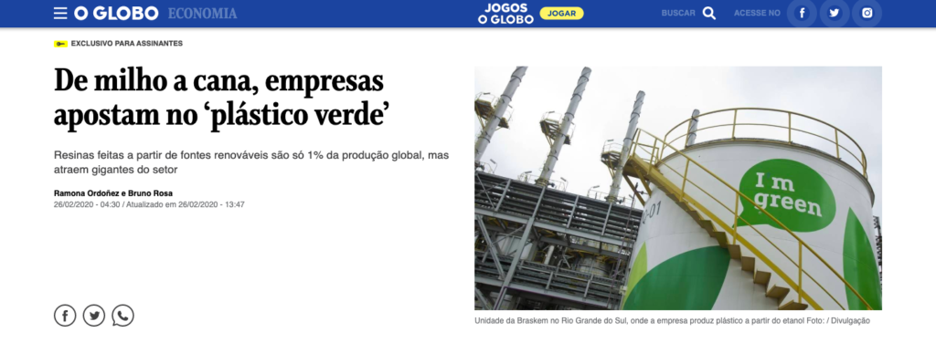 Imagem com link para a matéria do O Globo